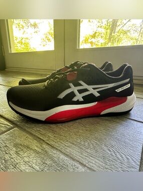 ASICS GEL Challenger 15 Men's Black & Fiery Red Tennis / Pickleball Shoes